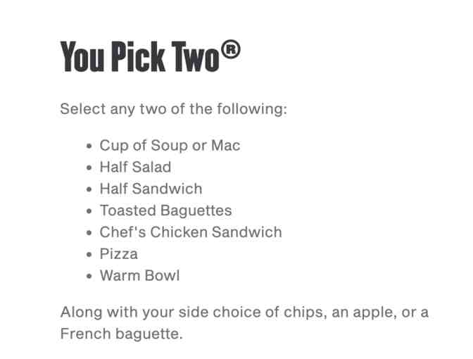 Panera Bread - 'You Pick Two' Meal (Pkg 3)