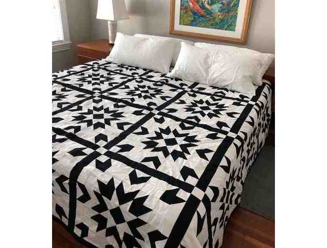Hand pieced bed cover made in Cambodia