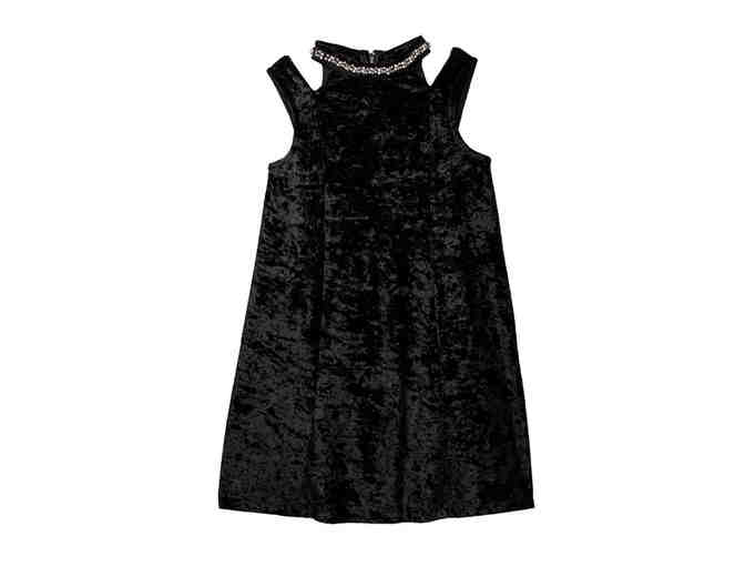 Hannah Banana Black Label Crushed Velvet Jewel Detail Dress Girls Size 14
