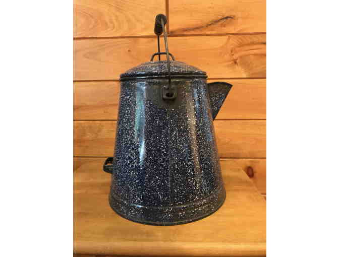 Large Vintage Enamel Coffee Pot