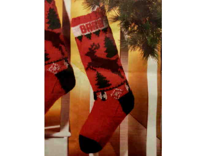 Hand Knit Christmas Sock Personalized for YOU!