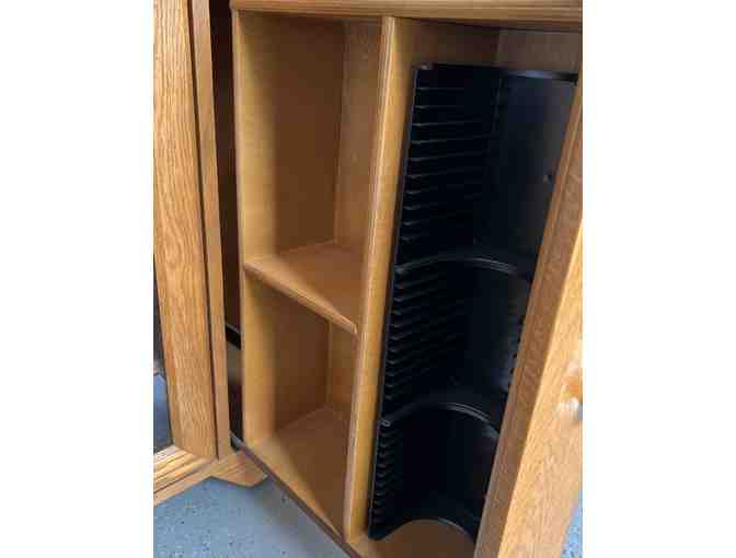 Preowned Oak Audio/Video Unit on Casters