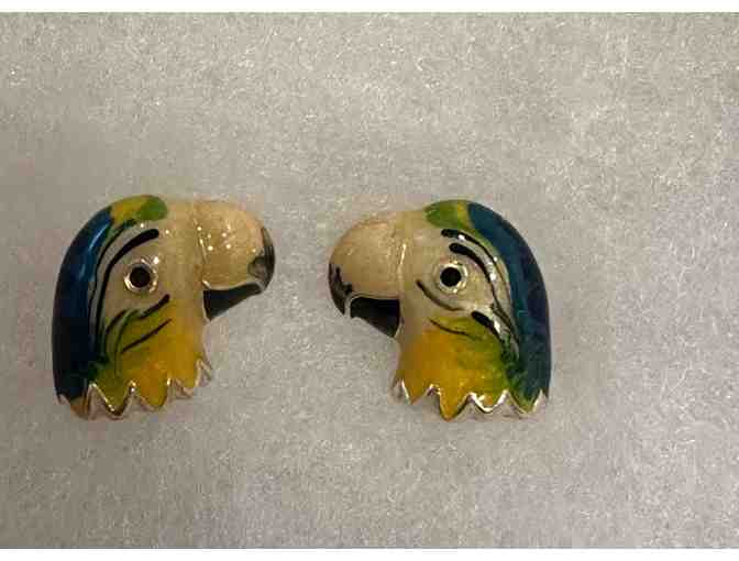 Sterling Silver Cufflinks with Hand Painted Enamel (2 sets!) - Photo 2
