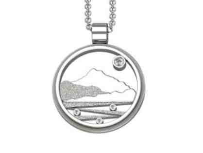 Mount Tam Pendant with Chain - Sterling Silver and White Sapphire