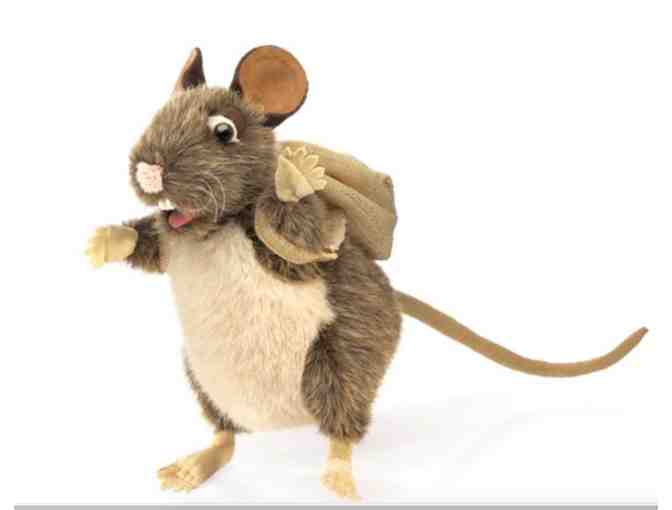 Set of 2 Plush Hand Puppets: Pack Rat and Little White Mouse