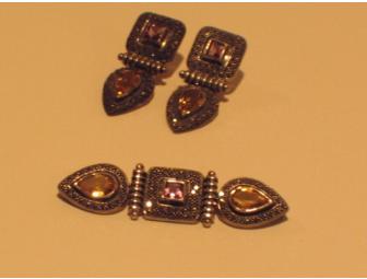 Brooch With Matching Earrings