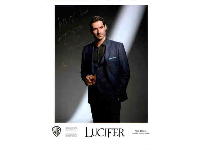 Lucifer 8x10 Headshot & Commissioned 11x17 Fan Art Print Autographed by Tom Ellis