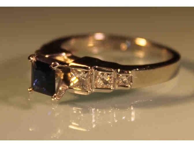 Custom Designed Platinum, Sapphire & Diamond Ring