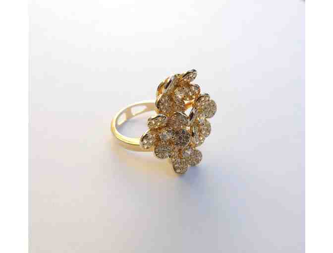 Silver Gold Plated Cubic Zerconium Ring