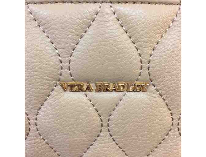 Vera Bradley Quilted Leather Satchel in Camel