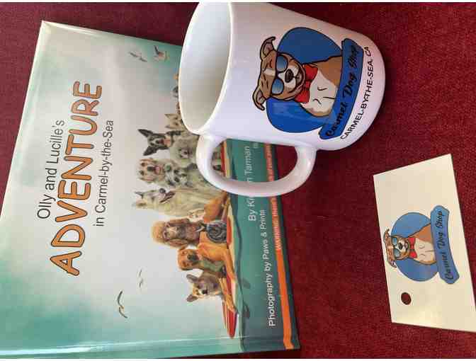 Carmel Dog Shop - $100 Gift Certificate, Olly & Lucille Adventure Book & Coffee Mug
