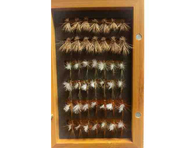Beautiful Hand Made Bamboo Fly Box full of Trout Flies