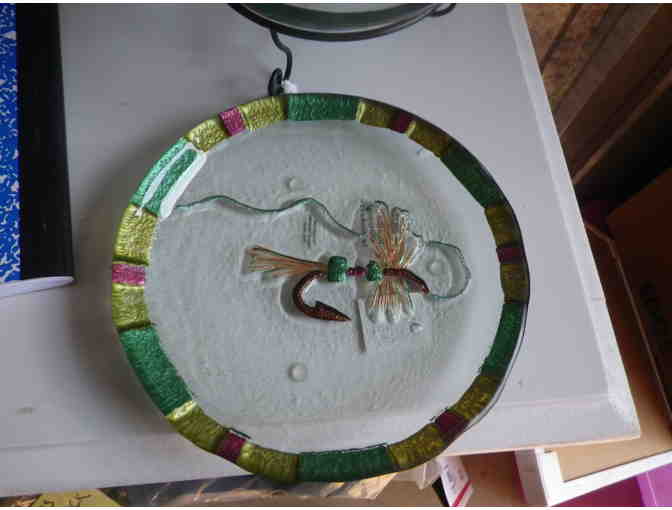 'Stained Glass' look in Fly Fishing motif dishes