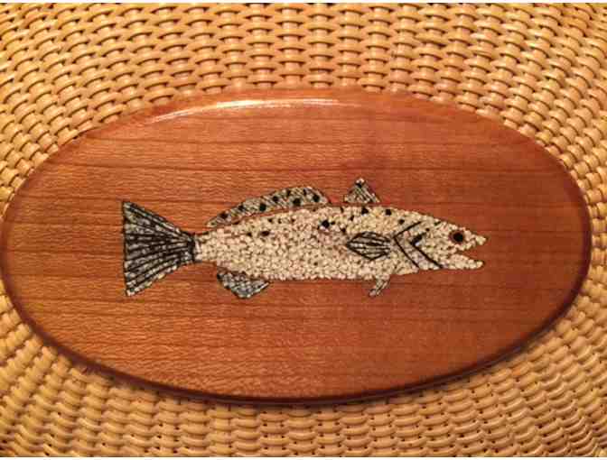 Nantucket Basket with Stone Chip Inlay Spotted Sea Trout