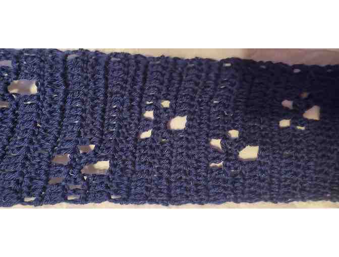 Dark Blue Paw Print Scarf