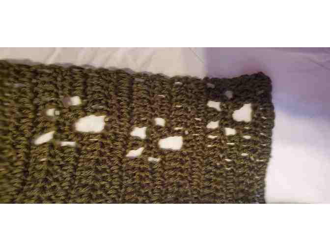 Dark Olive Paw Print Scarf