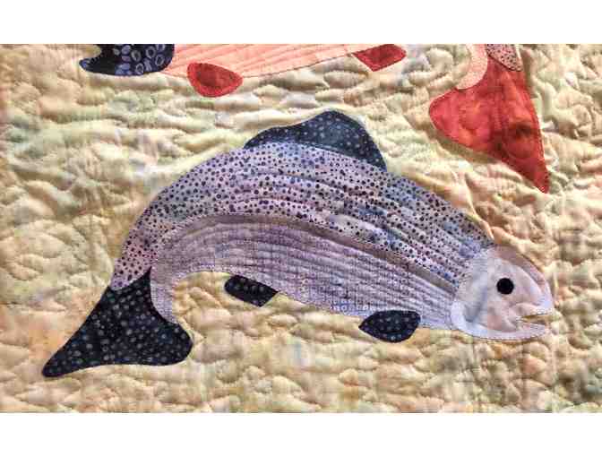 Casting for Joy Fish Quilted Wall Hanging