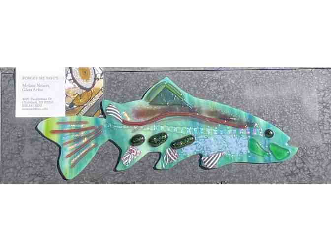 Glass Fusion Fish Mounted on Black Frame by Artist, Melissa Neiers