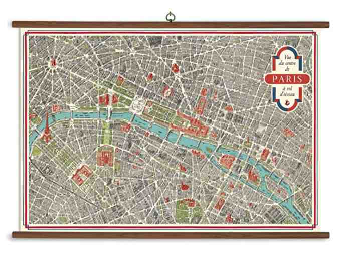 Vintage School Chart Paris Map