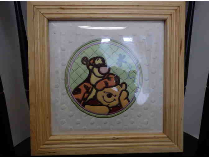 Hand-sewn Winnie the Pooh Framed wall decor- 2 piece set