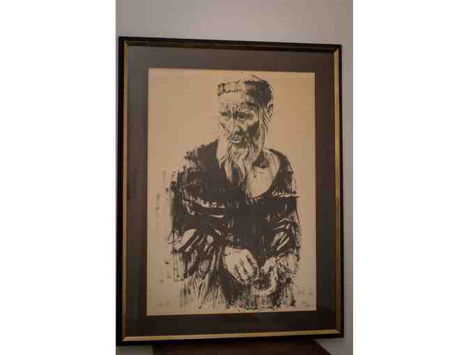 Moshe Gat, Man with Beard, LITHOGRAPH