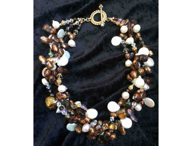 Pearl and Amber Glass Necklace