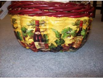 Decoupage Basket Wine Gift Basket