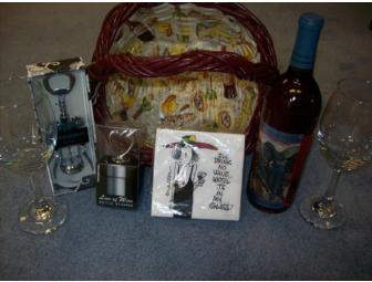 Decoupage Basket Wine Gift Basket