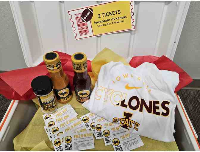 ISU Cooler, shirt and Football Tickets and Buffalo Wild Wings - LIVE AUCTION ITEM