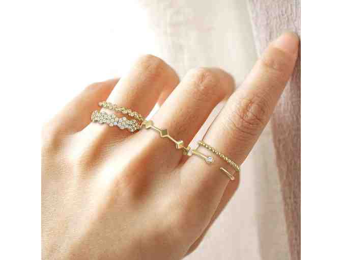 Daniela Swaebe 5 gold rings Size 7 - Donated by The Stambaugh Family