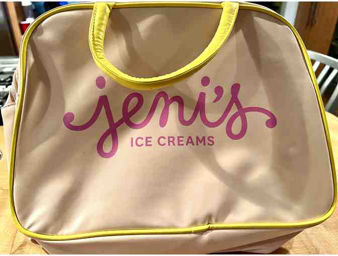 JENI'S SPLENDID ICE CREAMS - JENI'S FREEZER BAG & (5) JENI'S PINTS