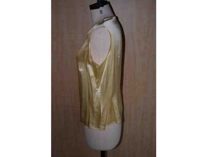 Escada Yellow Silk Sleeveless Blouse, Size Medium