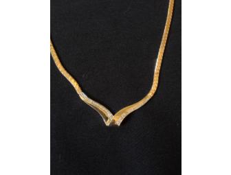 14k Yellow Gold Necklace Set with Diamonds