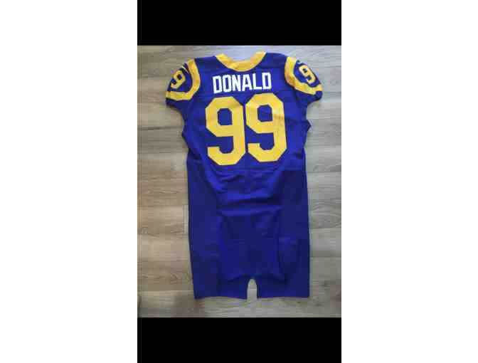 Authentic NFL Game Jersey signed by LA Rams player, Aaron Donald