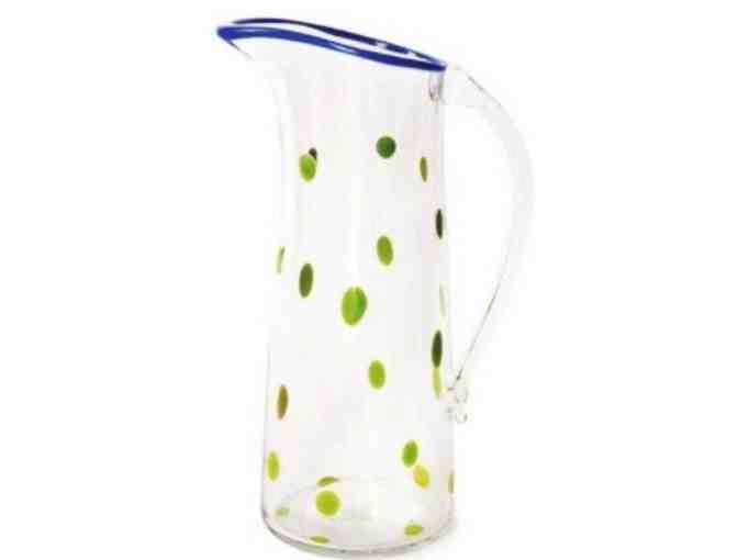 HAND BLOWN 11' PITCHER & FOUR 4' TUMBLERS - Dottie Wear by Pean Doubulyu Glass