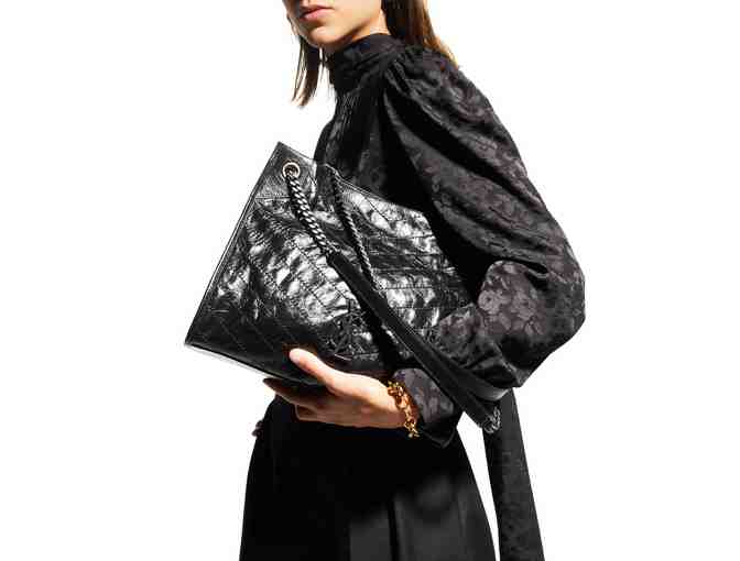 Niki YSL Monogram Leather Shopping Tote Bag
