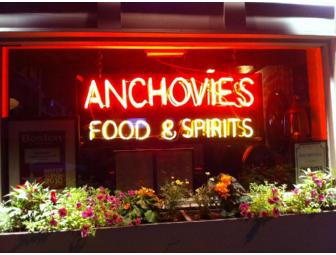 Anchovies Restaurant Gift Certificate