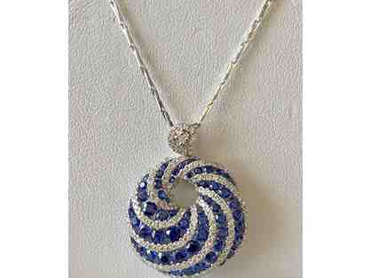 Diamond and Sapphire spiral pendant by Nilam Mody