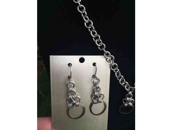 'Rollo Pattern' Chain Maille Necklace and Earring set