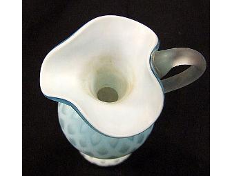 Blue Satin Ewer with Pontil