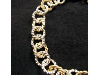 Handmade Sterling Silver & Gold Chain Link Bracelet