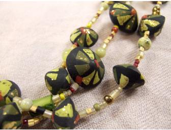 Handmade Polymer Clay and Beaded Multi-Strand Necklace