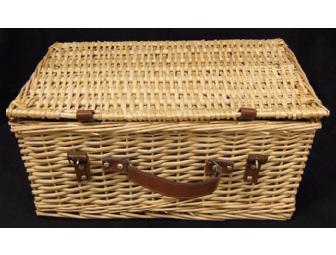 Wicker Picnic Basket with Service for 4