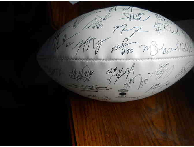 Football autographed by 2013 New York Jets