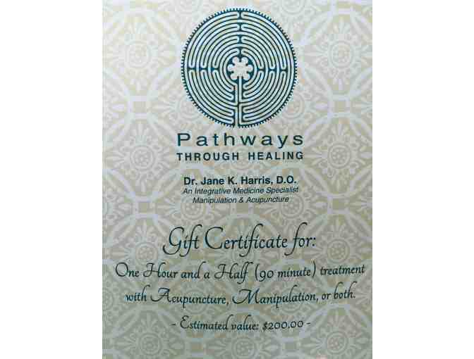 Gift Certificate for Acupuncture or Osteopathic Manipulation with Dr. Jane Harris D.O.