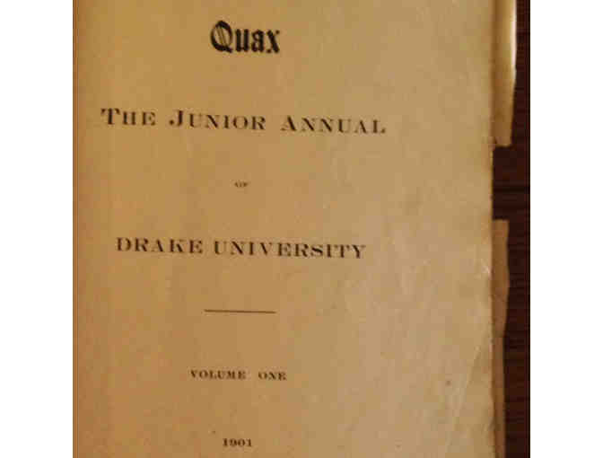 Naming Rights to the 1901  Drake Quax Yearbook to be displayed in the Alumni Room