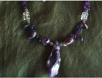 Natural Amethyst necklace and earring set by Soul Shine Gems