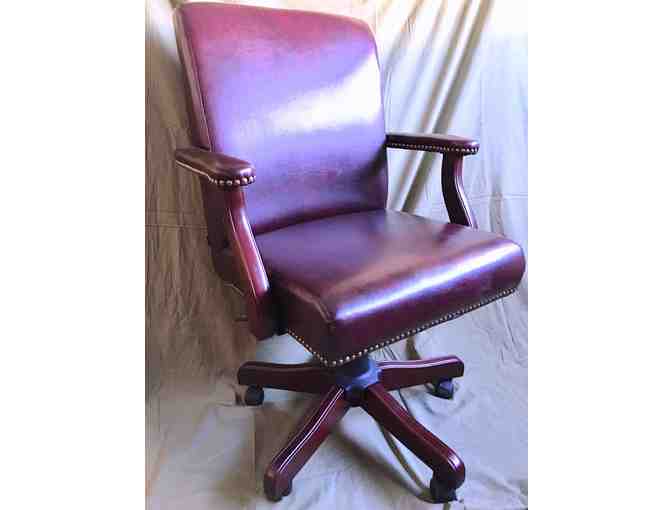 Oxblood Executive Leather Chair with Brass Studding from WB Mason Whattabargain