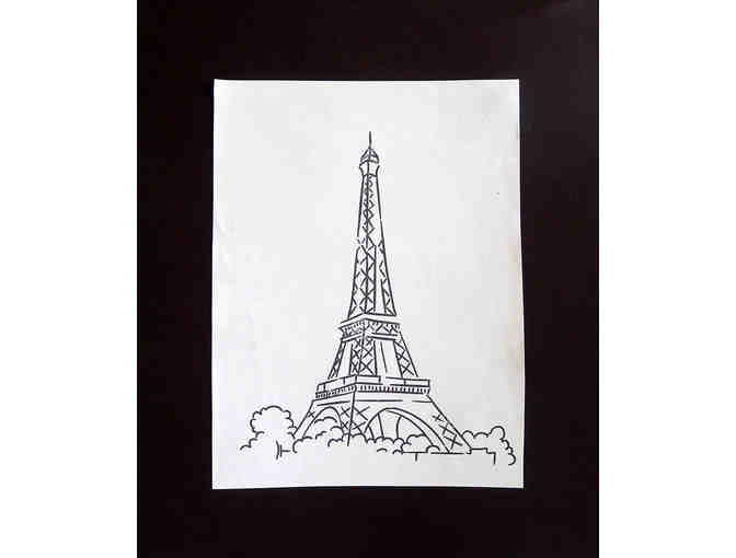 PKA and PK-MKB: Eiffel Tower Watercolor Collage 'Quilt'