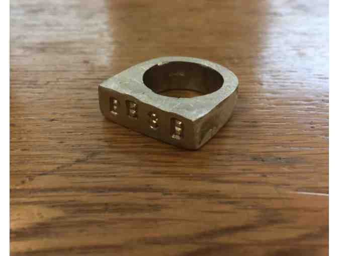 Student-Made Flat Top Pewter Ring